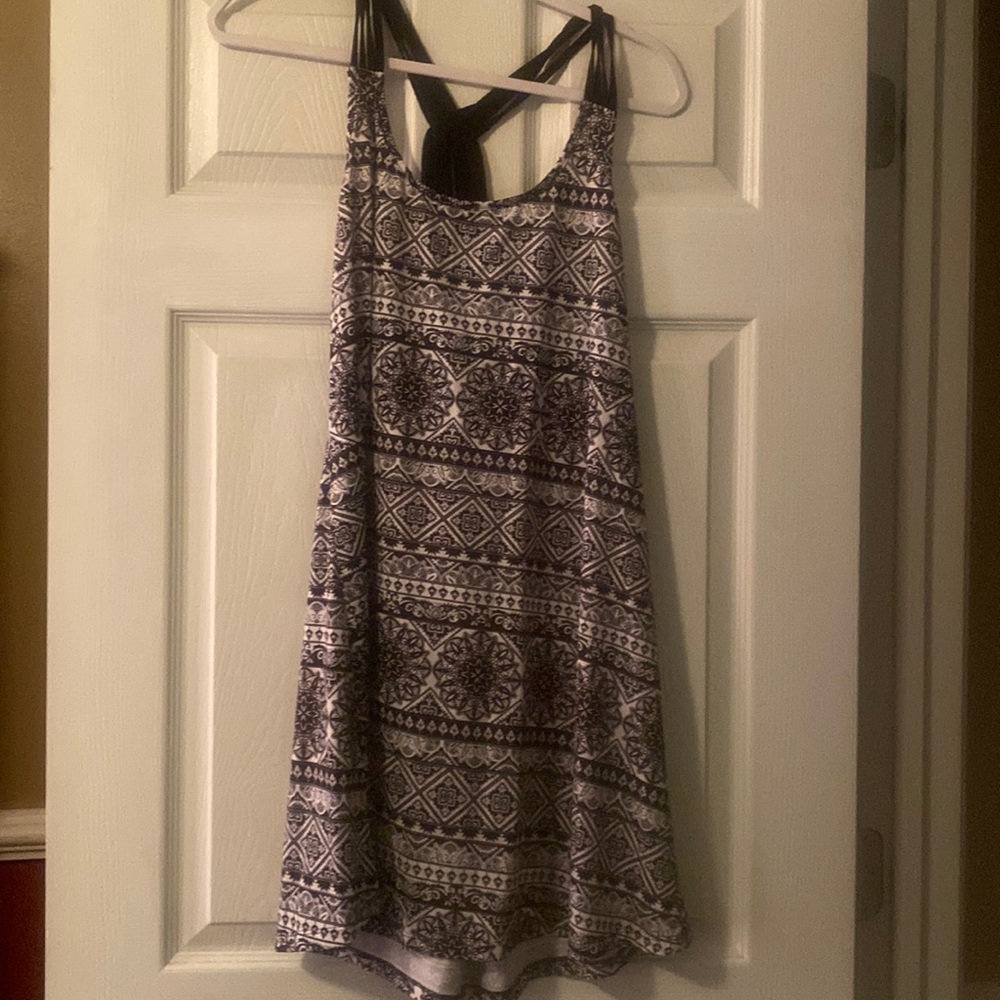 Black and white swim cover up